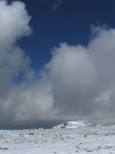 Sky above the snowy top