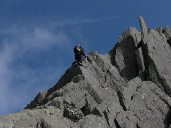 Scrambling down from Tryfan