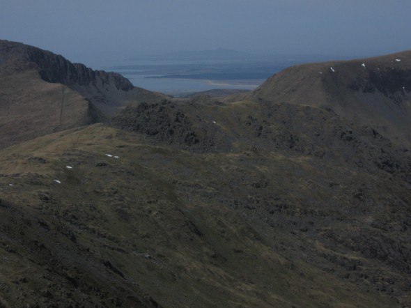 View of sea from Moel Hebog