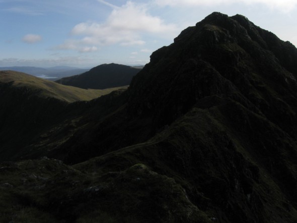 Looking back, with Blackwater Reservoir in the left distance
