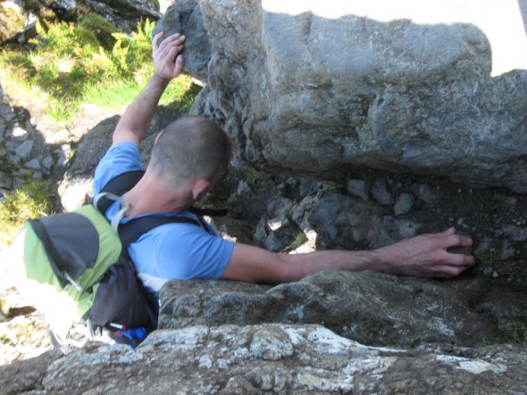 Carefully descending