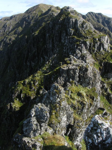 Looking back and down