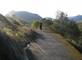 Walking along the concrete conduit