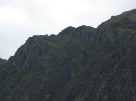 A closer-up view of part of the Aonach Eagach ridge