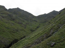 Looking back up to the ridge