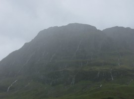 Water streaming down the whole hillside