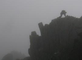 Scrambling over top of Bristly Ridge