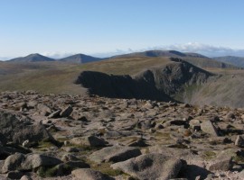 Stob Coire an' t-Sneachda and Cairn Lochan in the near distance