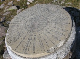 The engraved stone dial on Ben Macdui