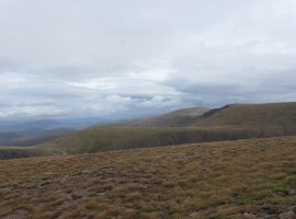 Cairn Gorm, Stob Coire an t-Snaechda, Cairn Lochan, and Miadan Creag an Leth-choin, with Lurcher's Crag in front