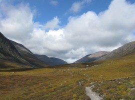 The lower parts of Braeriach further away