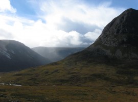 Looking south-west over to Beinn Bhrotain and Monadh MÃ²r