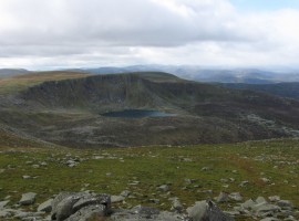 Looking west-south-west into Coire Lochan nan Eun which contains Lochan nan Eun