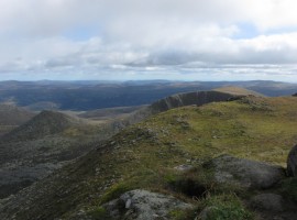 Miekle Pap and the cliff edge of Cuidhe CrÃ²m