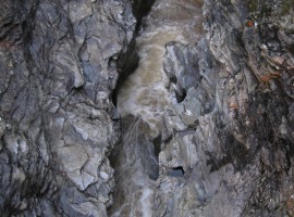 Looking down the east side of the bridge