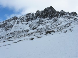 Pulpit Rock on the Scafell Pike side of Mickedore