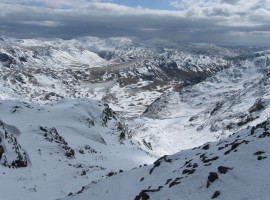 The view south-east over the other side of Mickledore