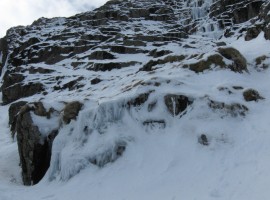 Stepped frozen waterfall