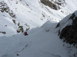 B coming up the gully