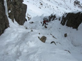 Looking down the gully