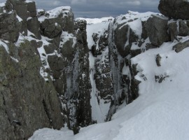Looking down a gully on Scafell Crags