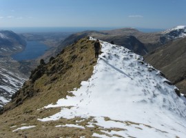 The top of the steep bit of the ridge