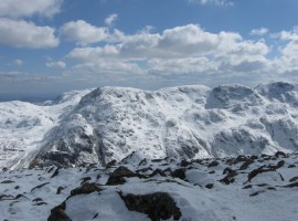 Great End, Ill Crag, Broad Crag, and Scafell Pike