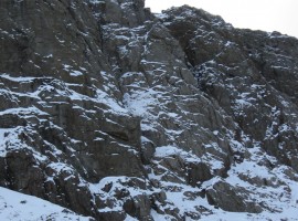 Climber on crags