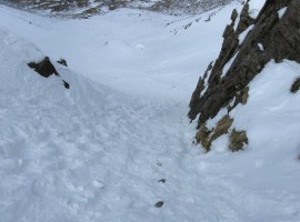 Looking back down from Mickledore