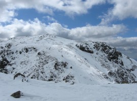 Looking back at Scafell Pike from Broad Crag