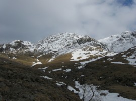 Looking back up Lingmell Beck