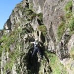 Scrambling up Jack’s Rake on Pavey Ark, Langdale, Lake District – September