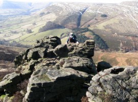 Practising scrambling over sandpapery rock