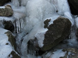Frozen waterfall steps