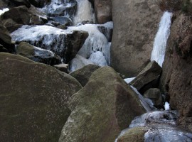 A tricky bit of icy clough scrambling