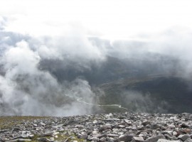 Abhainn Loch an Nid through the clouds