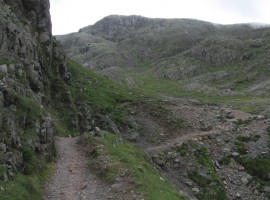 Scafell Pike from beside Piers Gill