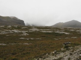 The middle part of An Teallach under cloud
