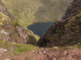 Loch Toll and Lochain seen down a gully