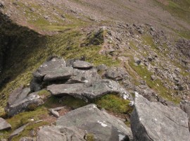 Looking back down towards the difficult section