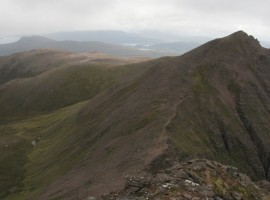 Bidein a' Ghlas Thuill and its north-west ridge extending into the distance