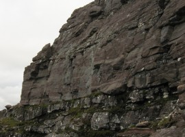 The top part of the rock face