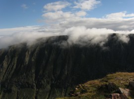 Mist over the top of Aonach Mor