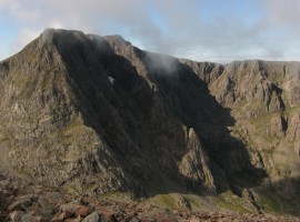 The North Face in morning sunlight