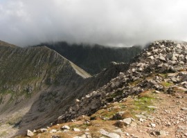 The line of the CMD Arete, now behind us.