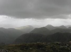 Ridges of Glen Coe under cloud