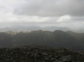 Looking north towards Aonach Eagach and the Mamores