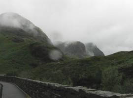 The Three Sisters in the rain