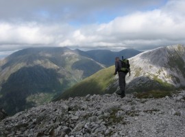 The white quartzite top of Stob Ban