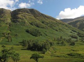 The green lower slopes of Meall an t-Suidhe